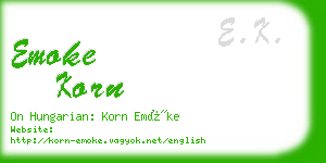 emoke korn business card